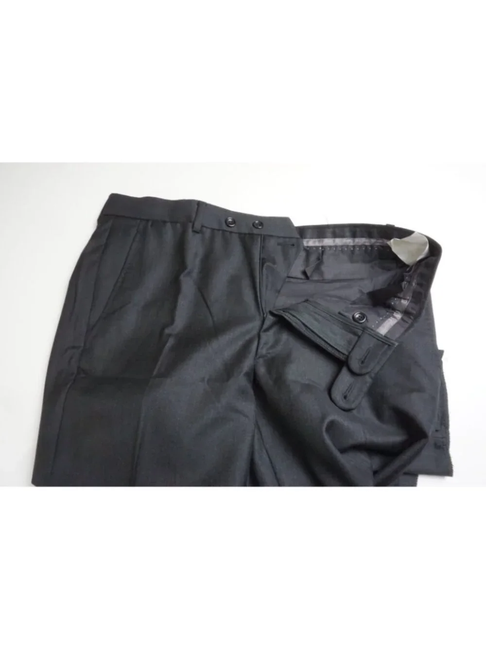 Flannel Bay Charcoal Gray S110s Wool 2 Pc Suit Jacket Pant 38 Brand New